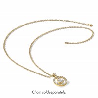 10K Yellow Gold Tiara Collection Polished CZ Pendant view 5