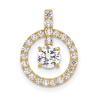 10K Yellow Gold Tiara Collection Polished CZ Pendant view 1