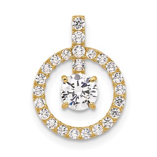 10K Tiara Collection Polished CZ Pendant