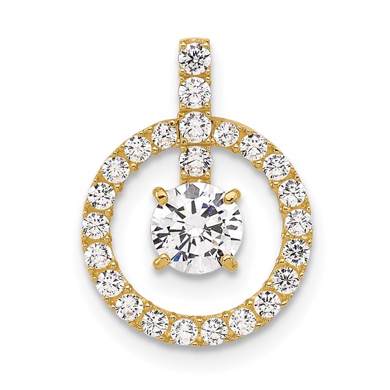10K Tiara Collection Polished CZ Pendant