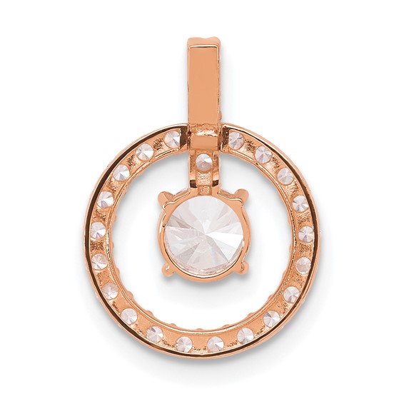 10K Tiara Collection Rose Gold Polished CZ Pendant