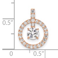 10K Tiara Collection Rose Gold Polished CZ Pendant view 4