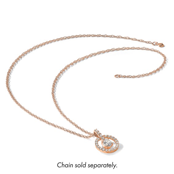 10K Tiara Collection Rose Gold Polished CZ Pendant