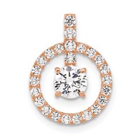 10K Tiara Collection Rose Gold Polished CZ Pendant view 1