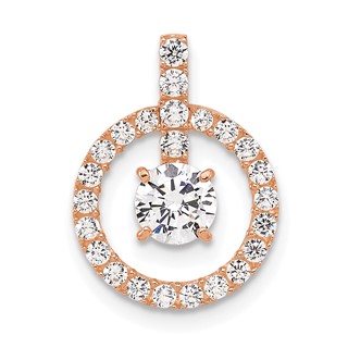 10K Tiara Collection Rose Gold Polished CZ Pendant