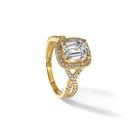 10K Tiara Collection Polished CZ Ring