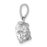 10K Tiara Collection White Gold Polished CZ Pendant view 2