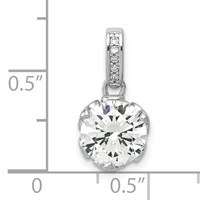 10K Tiara Collection White Gold Polished CZ Pendant view 3