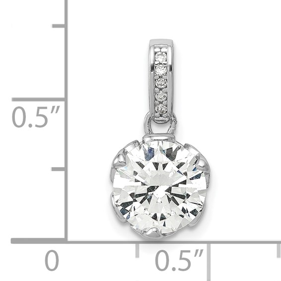 10K Tiara Collection White Gold Polished CZ Pendant