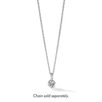 10K Tiara Collection White Gold Polished CZ Pendant view 4