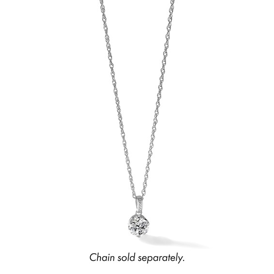 10K Tiara Collection White Gold Polished CZ Pendant