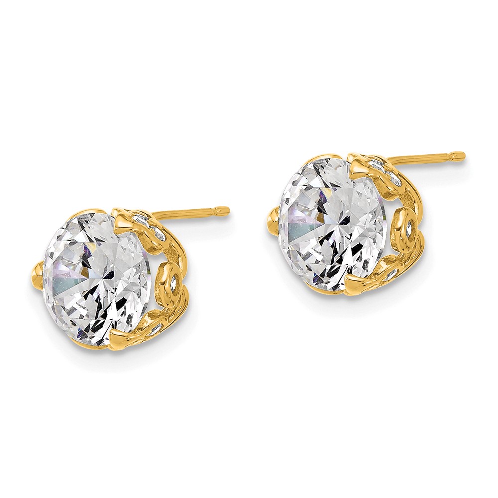 10K Tiara Collection Polished CZ Post Earrings (10YC384)