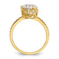 10K Yellow Gold Tiara Collection Polished CZ Ring view 2
