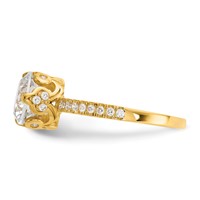 10K Yellow Gold Tiara Collection Polished CZ Ring view 3