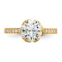 10K Yellow Gold Tiara Collection Polished CZ Ring view 4