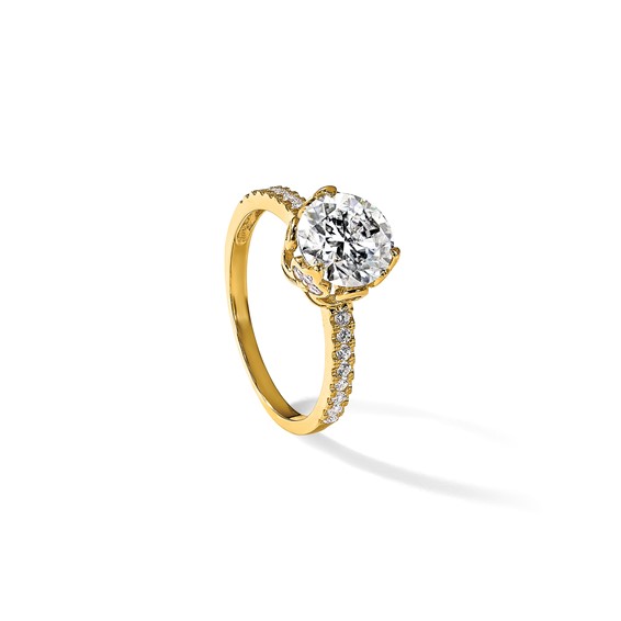 10K Tiara Collection Polished CZ Ring