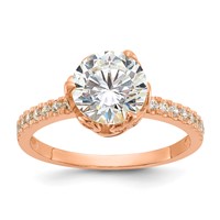 10K Yellow Gold Tiara Collection Polished CZ Ring view 1