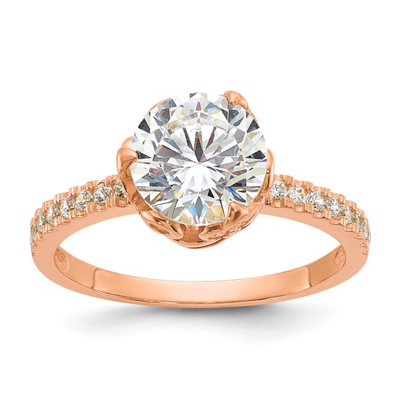 10K Tiara Collection Polished CZ Ring