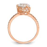10K Tiara Collection Rose Gold Polished CZ Ring view 2