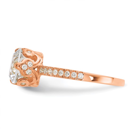 10K Tiara Collection Rose Gold Polished CZ Ring