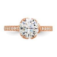 10K Tiara Collection Rose Gold Polished CZ Ring view 4