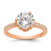 10K Tiara Collection Rose Gold Polished CZ Ring view 1