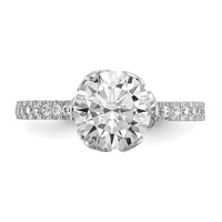 10K Tiara Collection White Gold Polished CZ Ring view 4