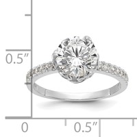 10K Tiara Collection White Gold Polished CZ Ring view 5