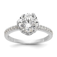 10K Tiara Collection White Gold Polished CZ Ring view 1