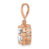 10K Tiara Collection Rose Gold Polished CZ Pendant view 2