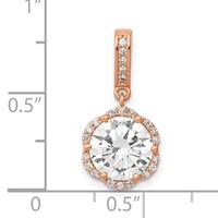 10K Tiara Collection Rose Gold Polished CZ Pendant view 3