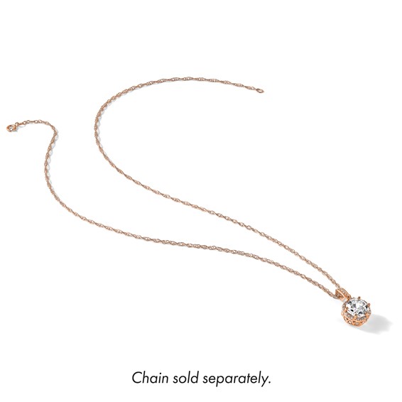 10K Tiara Collection Rose Gold Polished CZ Pendant