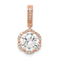 10K Tiara Collection Rose Gold Polished CZ Pendant view 1
