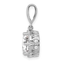 10K Tiara Collection White Gold Polished CZ Pendant view 2