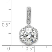 10K Tiara Collection White Gold Polished CZ Pendant view 3