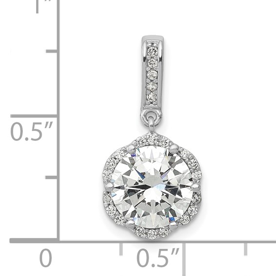 10K Tiara Collection White Gold Polished CZ Pendant