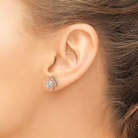 10K Tiara Collection Rose Gold Polished CZ Post Earrings view 3