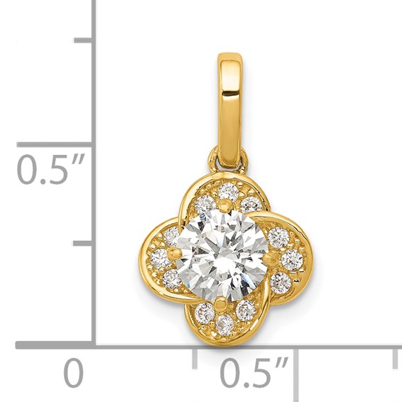 10K Tiara Collection Polished CZ Pendant