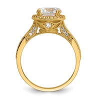 10K Yellow Gold Tiara Collection Polished CZ Ring view 2