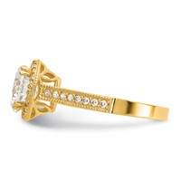10K Yellow Gold Tiara Collection Polished CZ Ring view 3