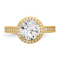 10K Yellow Gold Tiara Collection Polished CZ Ring view 4