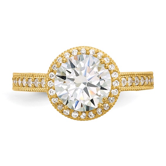 10K Tiara Collection Polished CZ Ring