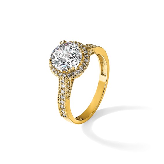 10K Tiara Collection Polished CZ Ring