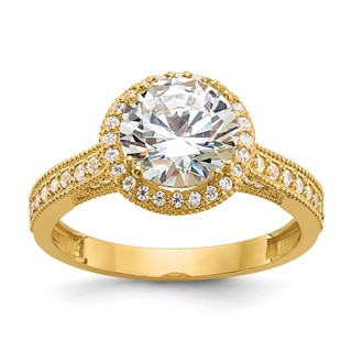 10K Tiara Collection Polished CZ Ring