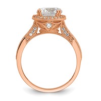 10K Tiara Collection Rose Gold Polished CZ Ring view 2
