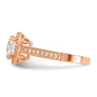 10K Tiara Collection Rose Gold Polished CZ Ring view 3