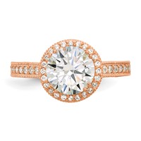 10K Tiara Collection Rose Gold Polished CZ Ring view 4