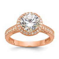 10K Tiara Collection Rose Gold Polished CZ Ring view 1