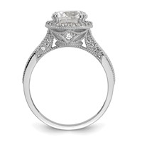 10K Tiara Collection White Gold Polished CZ Ring view 2