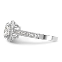 10K Tiara Collection White Gold Polished CZ Ring view 3